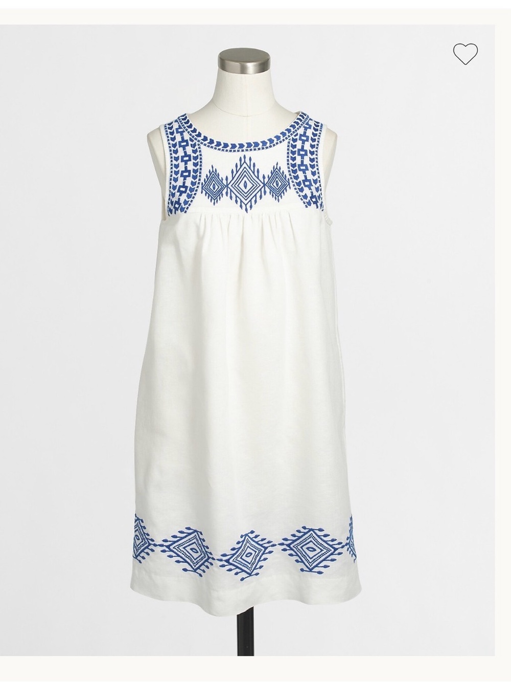 J. Crew White Embroidered Dress